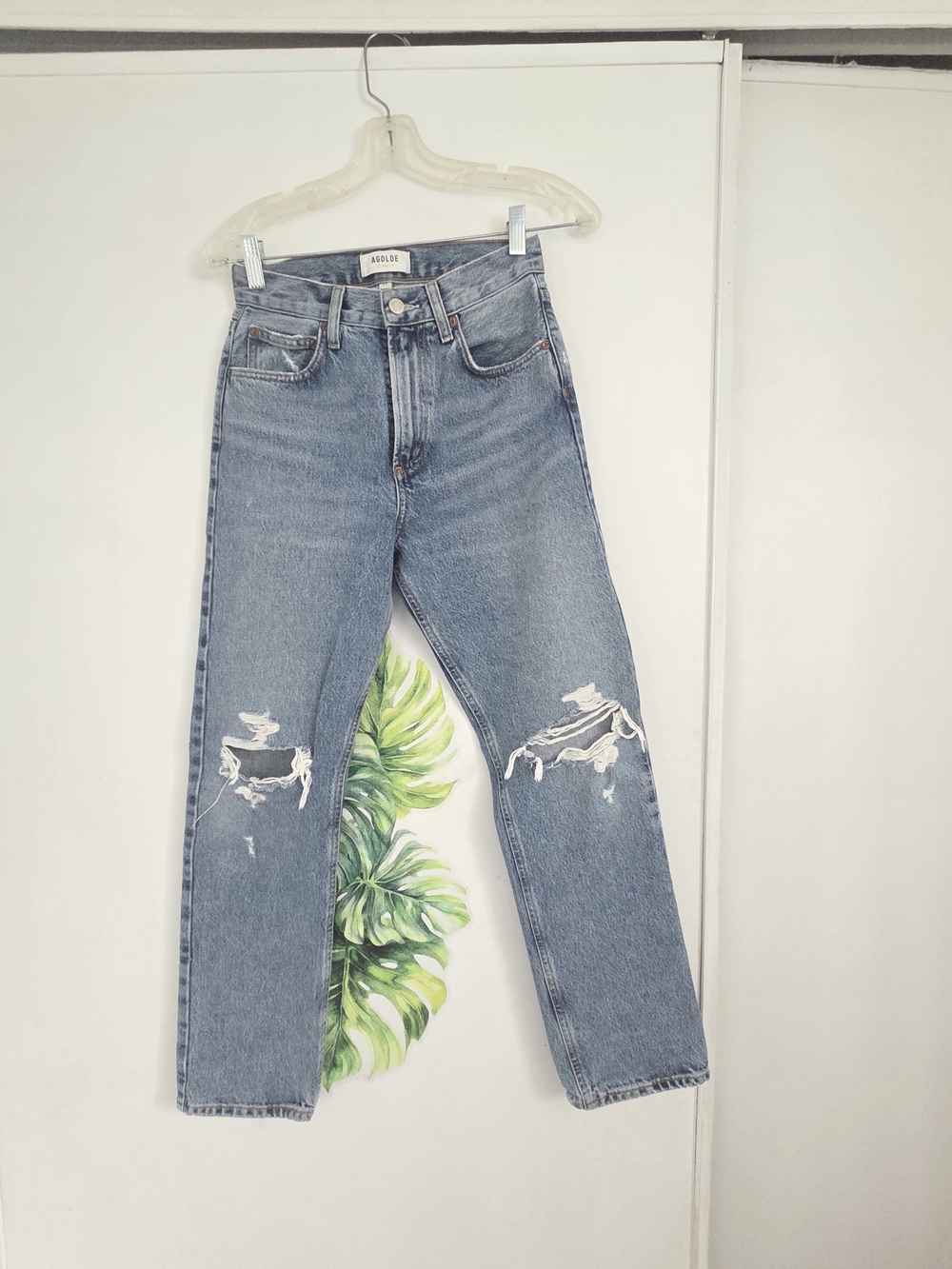 AGOLDE Light Blue High-Rise Distressed Women’s Jeans